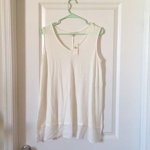 NWT - sz M - Anthropologie white sleeveless tunic